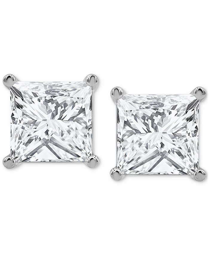 Badgley Mischka Certified Lab Grown Diamond PrincessCut Stud Earrings