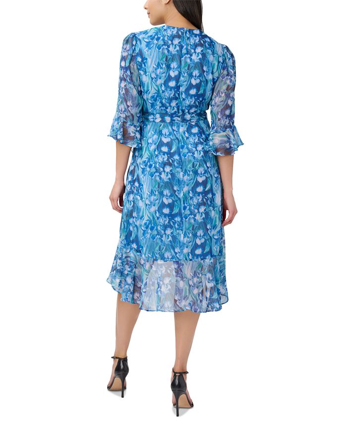 Adrianna Papell Floral-Print Wrap-Style Cocktail Dress & Reviews ...