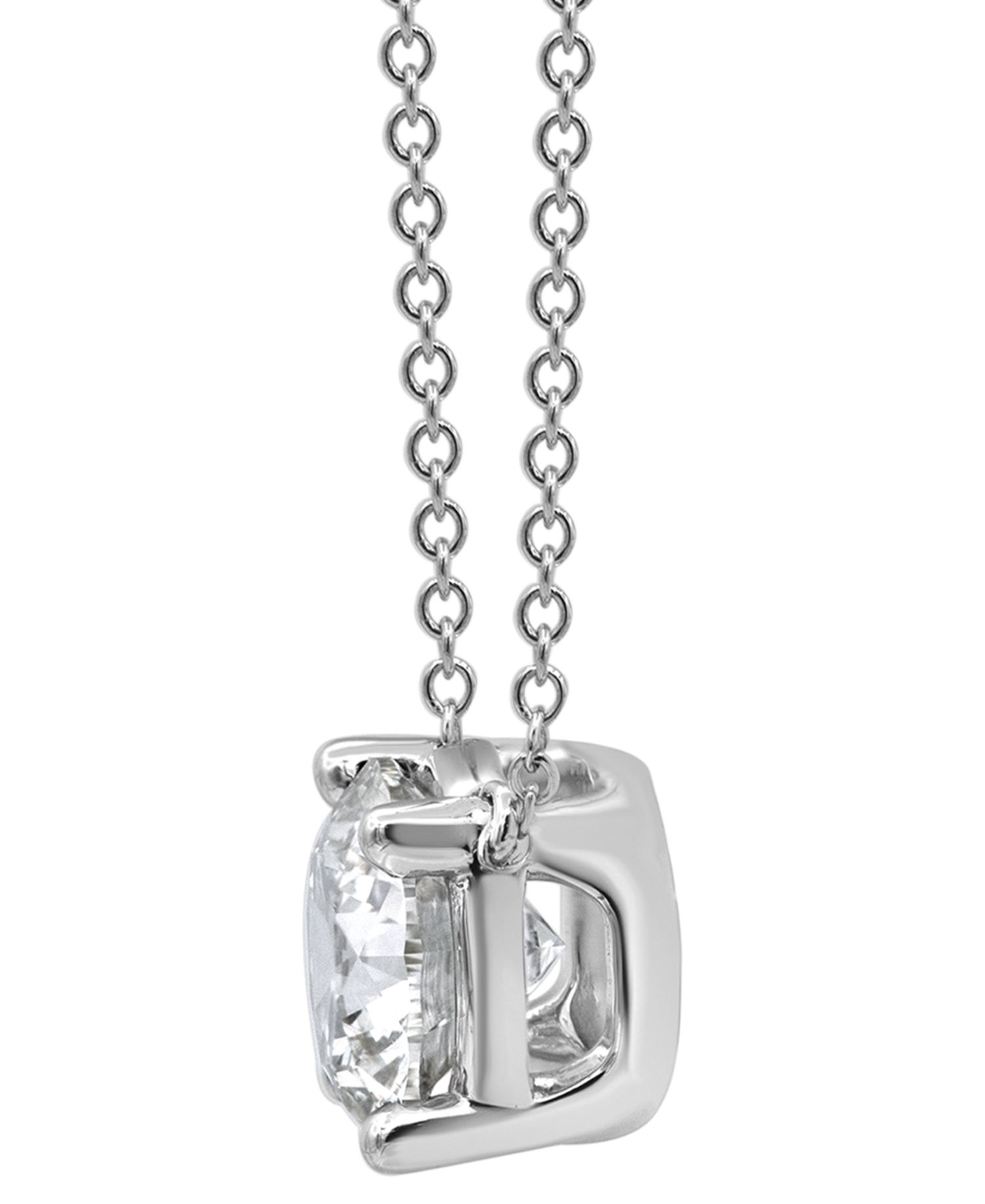Certified Lab Grown Diamond Solitaire 18" Pendant Necklace (3 ct. t.w.) in 14k Gold