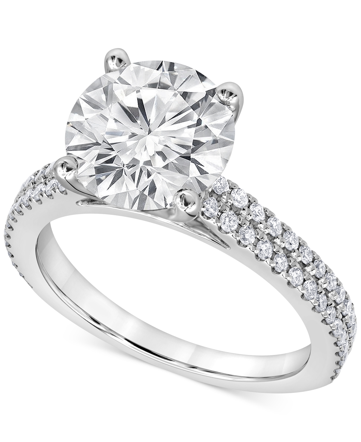 Badgley Mischka Certified Lab Grown Diamond Pave Set Engagement Ring (3-7/8 Ct. T.w.) In 14k White Gold