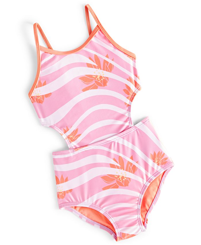 ID Ideology Toddler & Little Girls OnePiece Wavy Floral Swimsuit