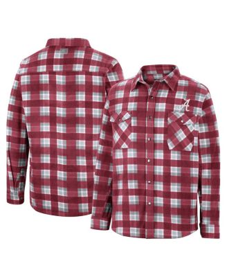 Men's Crimson, White Alabama Crimson Tide Ellis Plaid Full-Snap Shirt Jacket
