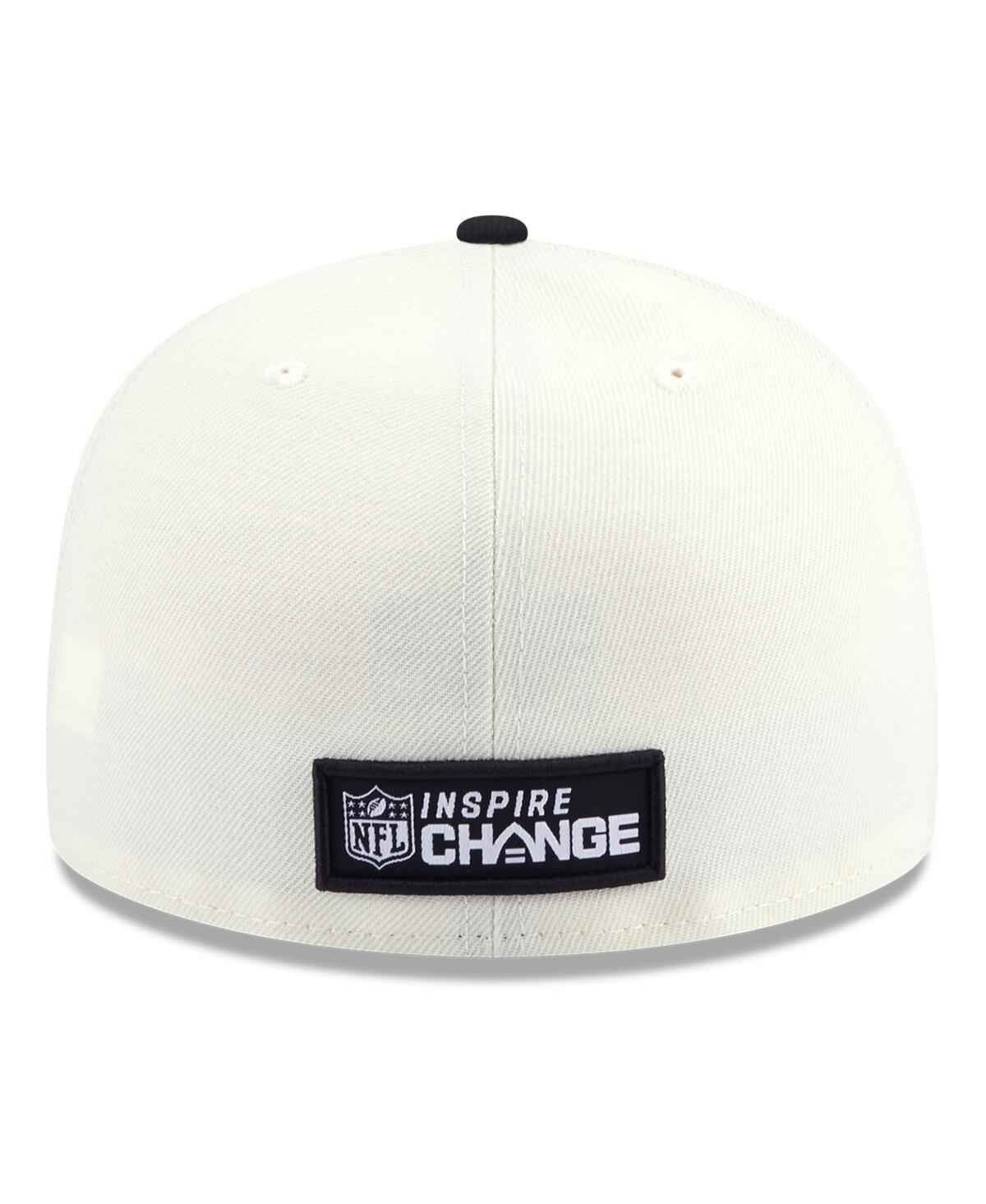 Men's New Eraand Black Los Angeles Rams 2022 Inspire Change 59FIFTY Fitted Hat - Cream, Black