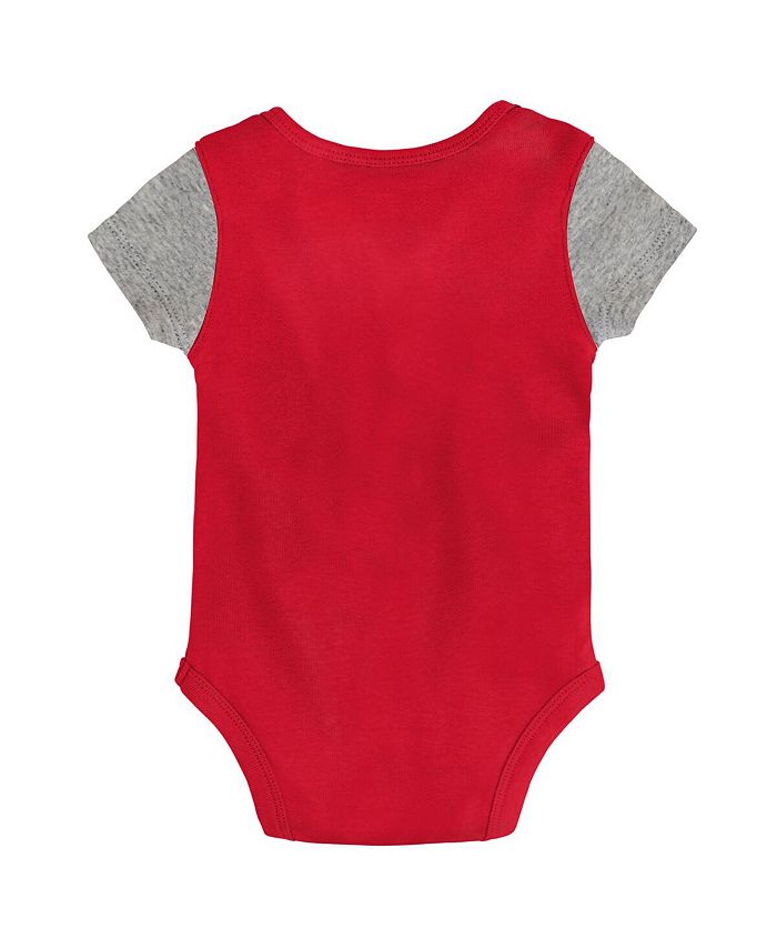 Outerstuff Newborn and Infant Boys and Girls Scarlet, Heather Gray Ohio State Buckeyes Little