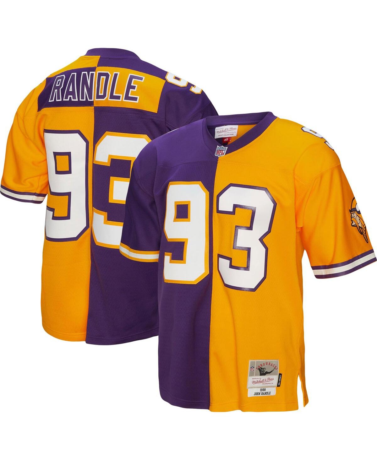 Men's Mitchell & Ness John Randleand Gold Minnesota Vikings 1998 Split Legacy Replica Jersey - Purple, Gold