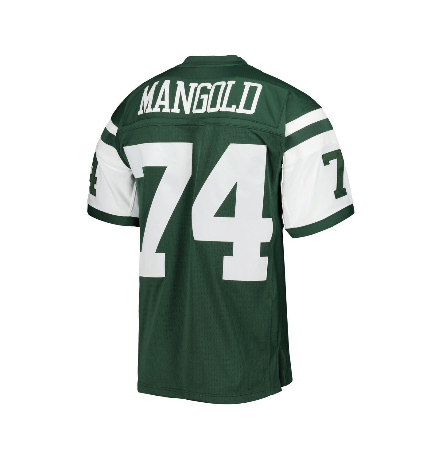 Мужской топ Mitchell & Ness Nick Mangold Green New York Jets 2006 Legacy Replica Jersey — фото 2
