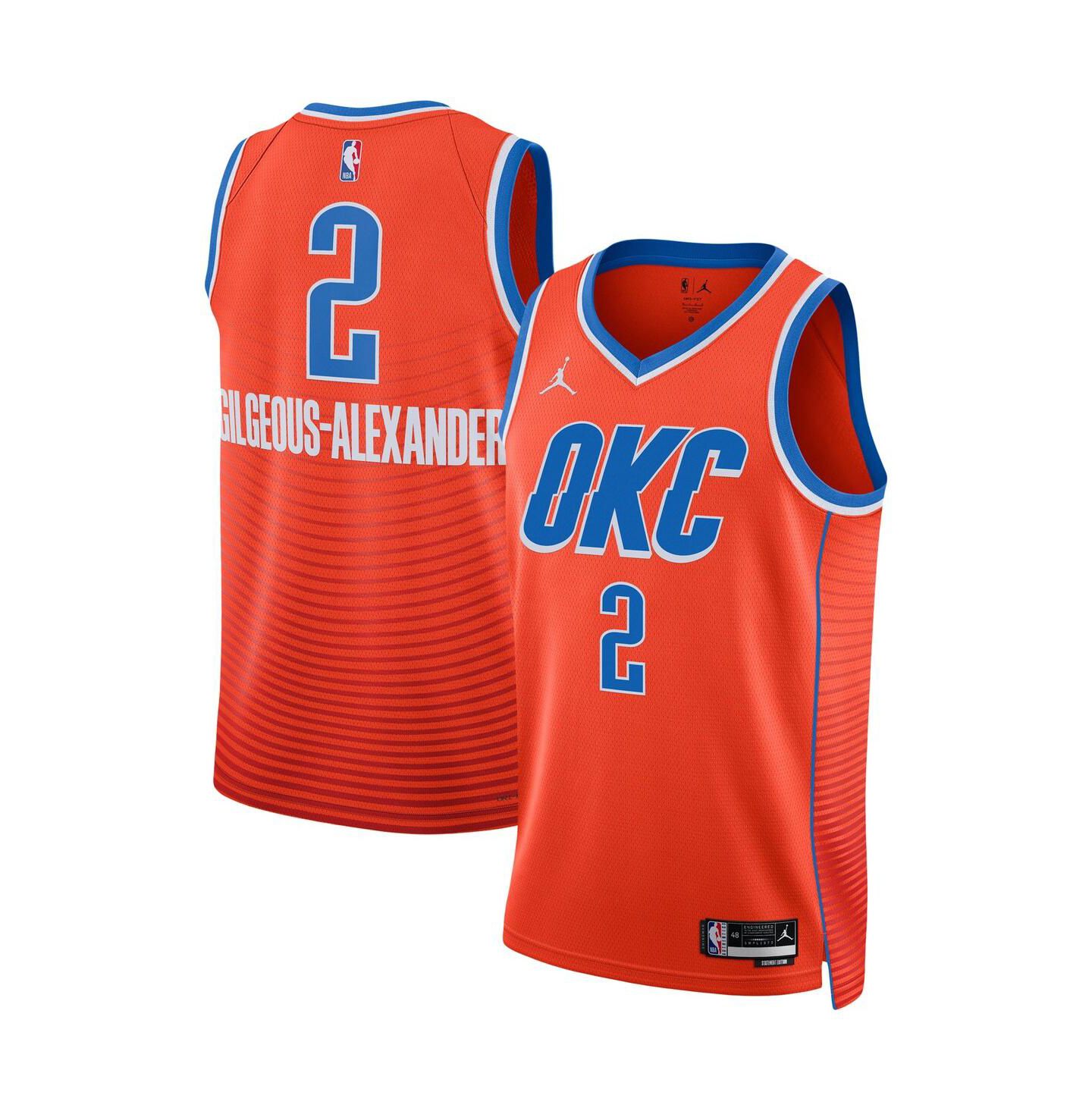 Мужской топ Jordan Shai Gilgeous-Alexander Orange Oklahoma City Thunder Statement Edition Swingman Jersey — фото 1