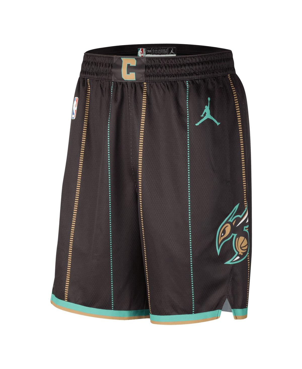 Jordan Men's  Black, Mint Charlotte Hornets 2022/23 City Edition Swingman Shorts In Black,mint