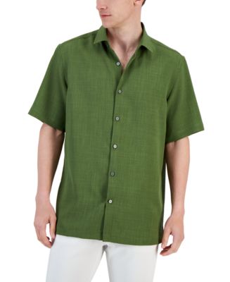 Alfani Men's Solid Short Sleeve Shirt, Created for Macy's - Macy's