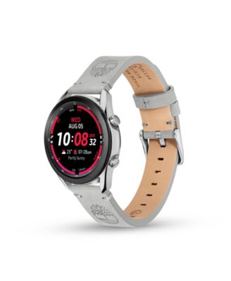 Unisex Ashby Gray Genuine Leather Universal Smart Watch Strap 22mm