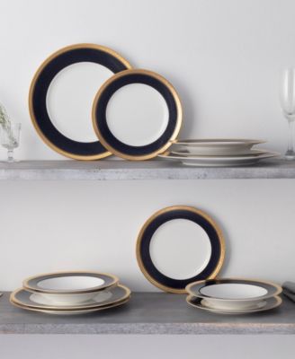 Odessa Cobalt Gold 12-Piece Dinnerware Set, Service For 4