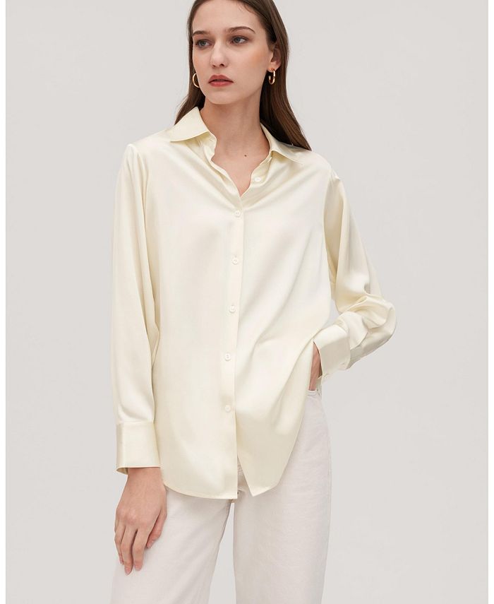 LILYSILK Oversize Style Silk Blouse for Women - Macy's