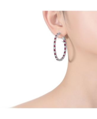 Big Hoop with Colored Cubic Zirconia Earrings