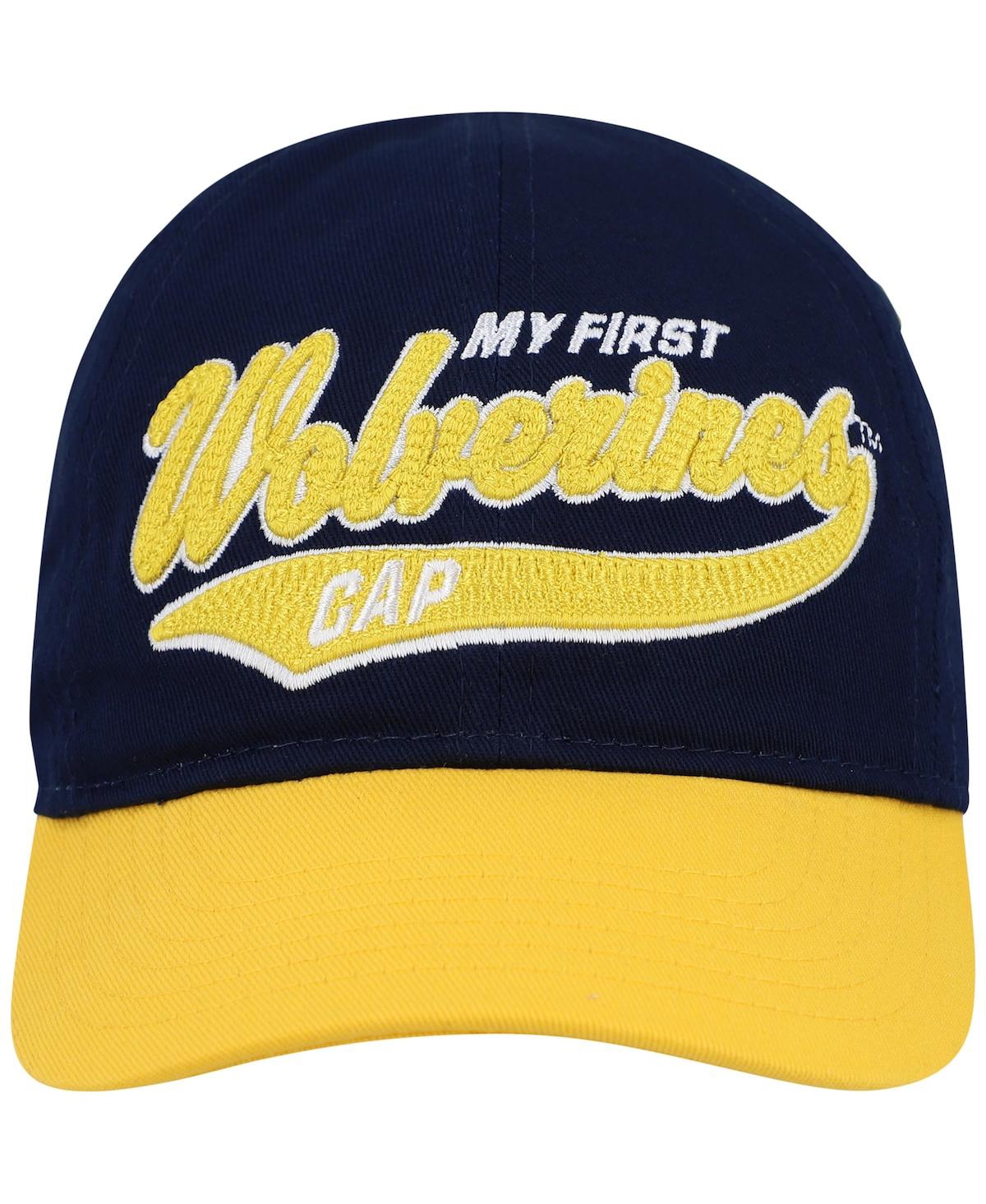 Shop Outerstuff Infant Boys And Girls Navy, Maize Michigan Wolverines Old School Slouch Flex Hat In Navy,maize