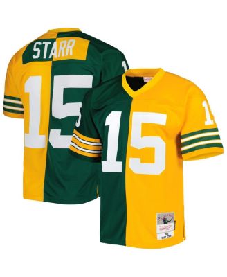 Men's Bart Starr Green, Gold Green Bay Packers 1969 Split Legacy Replica Jersey