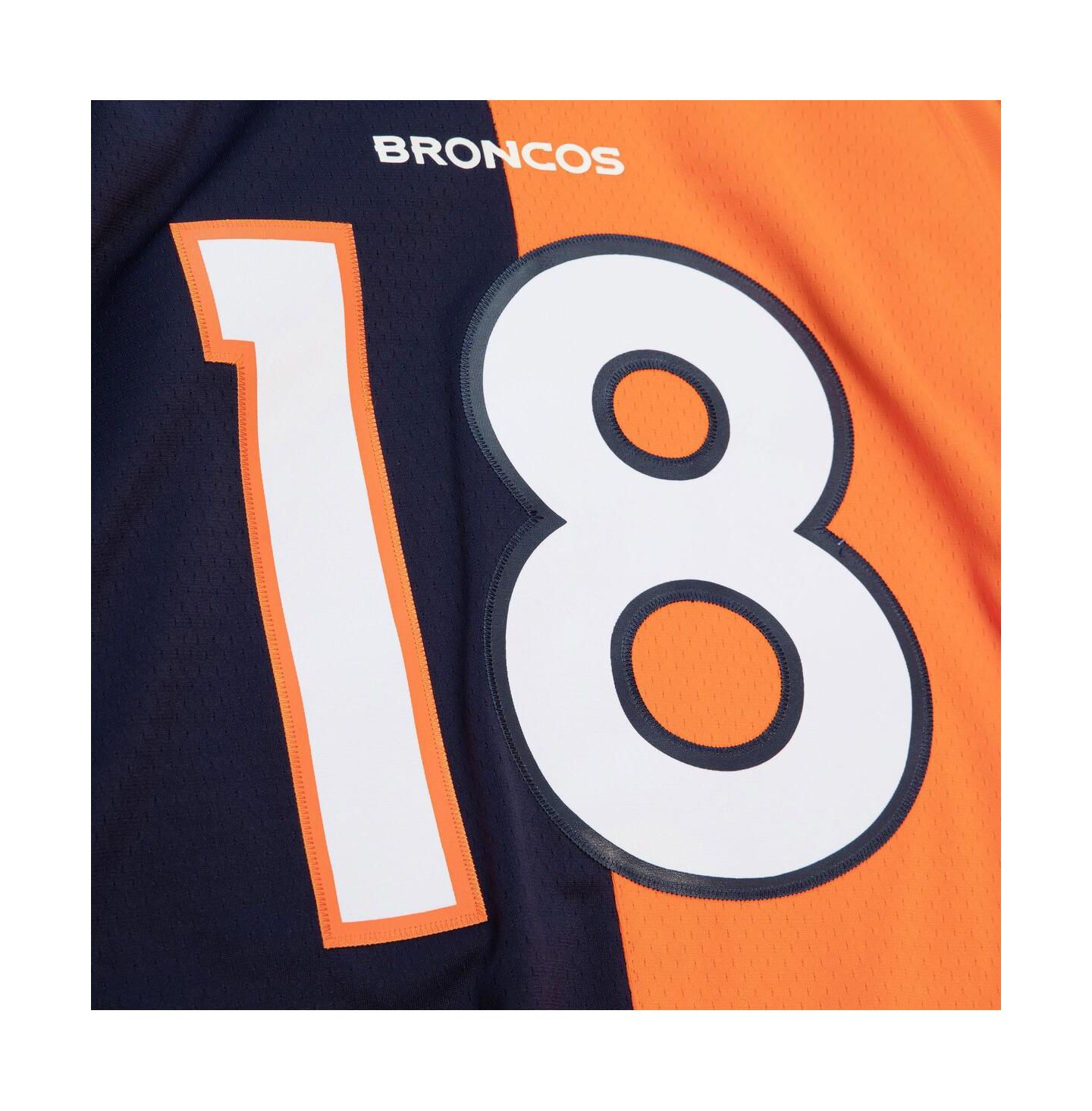 Мужской топ Mitchell & Ness Peyton Manning Navy, Orange Denver Broncos 2015 Split Legacy Replica Jersey — фото 2