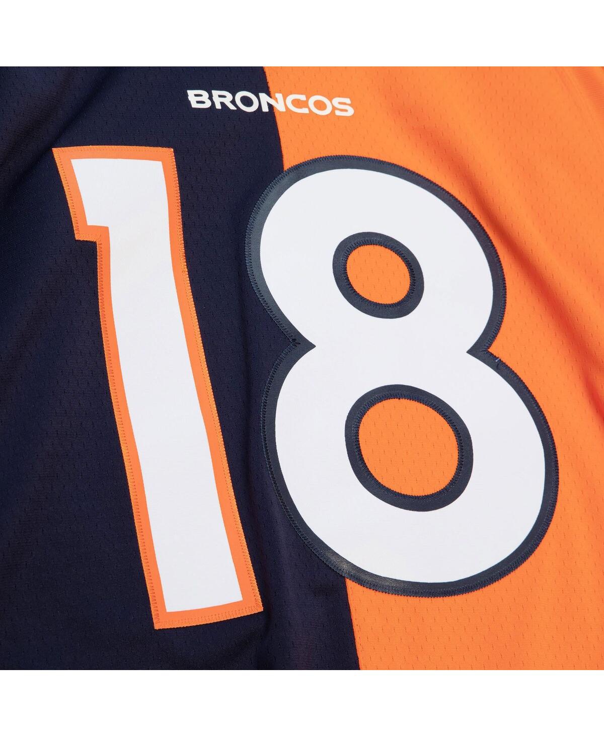 Men's Mitchell & Ness Peyton Manning Orange Denver Broncos 2015 Split Legacy Replica Jersey - Orange