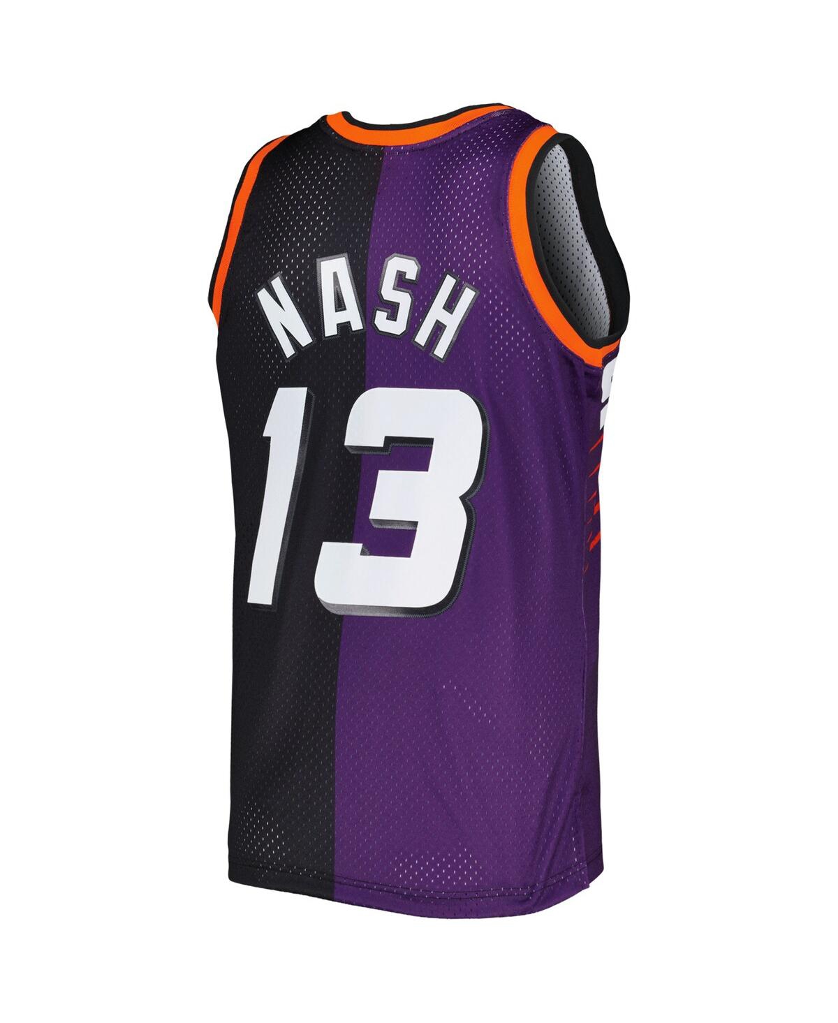 Men's Mitchell & Ness Steve Nash Black Phoenix Suns Hardwood Classics 1996-97 Split Swingman Jersey - Black