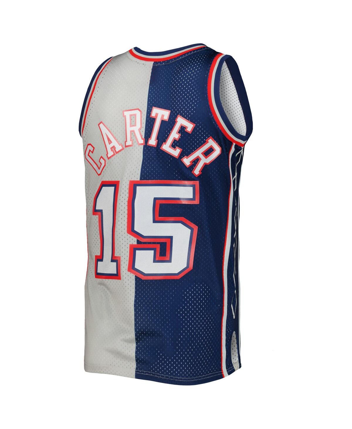 Men's Mitchell & Ness Vince Carter Gray New Jersey Nets Hardwood Classics 2006-07 Split Swingman Jersey - Gray