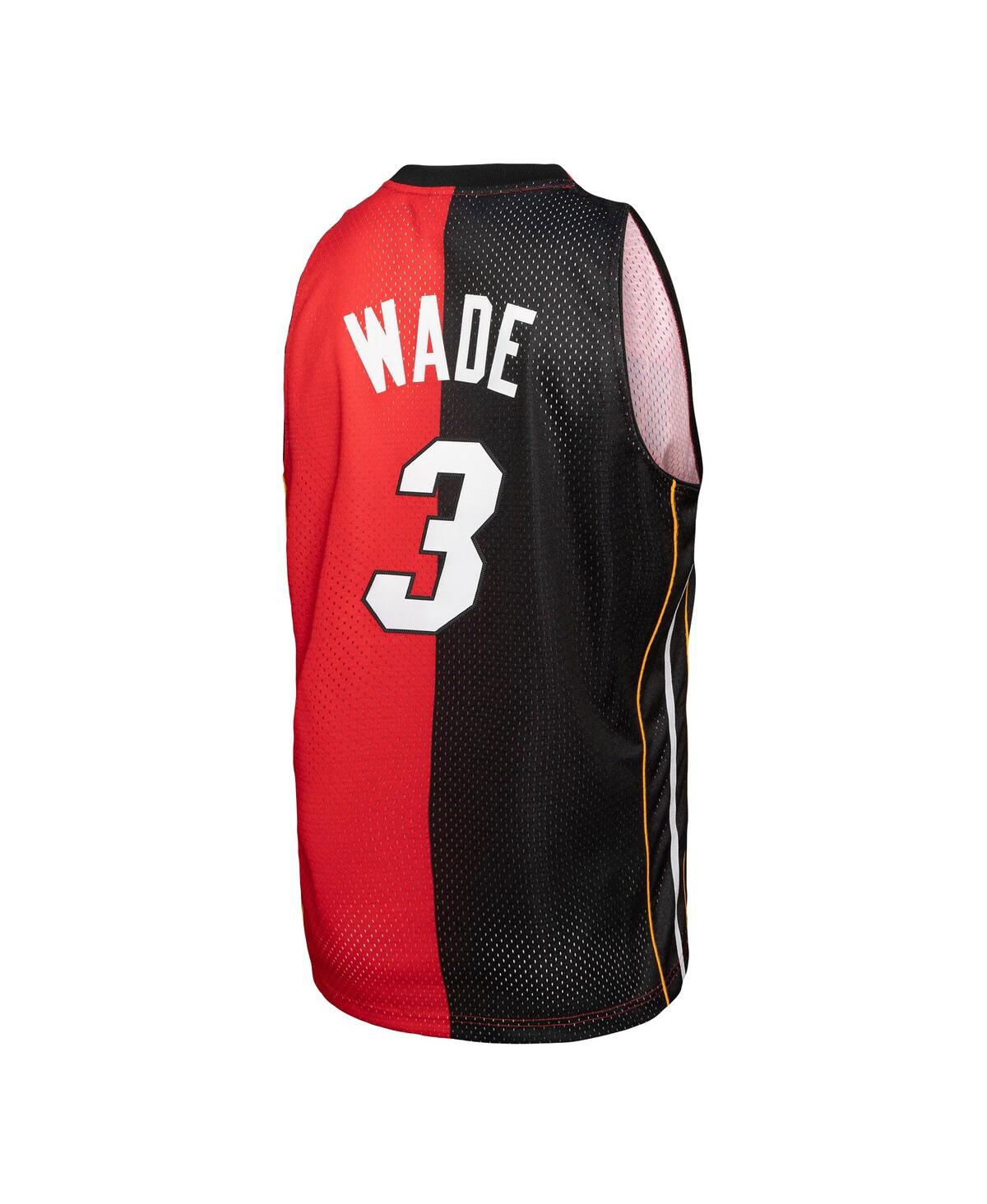 Men's Mitchell & Ness Dwyane Wade Red Miami Heat Hardwood Classics 2005-06 Split Swingman Jersey - Red