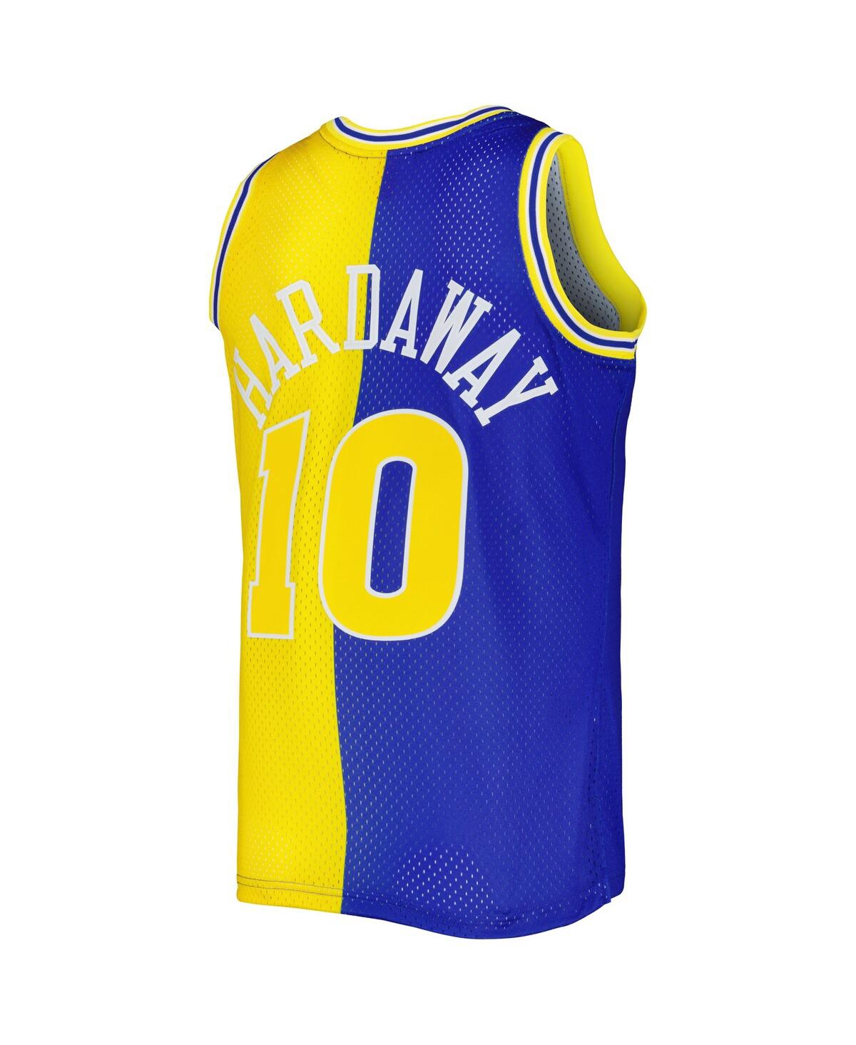 Men's Mitchell & Ness Tim Hardaway Gold Golden State Warriors Hardwood Classics 1990-91 Split Swingman Jersey - Gold