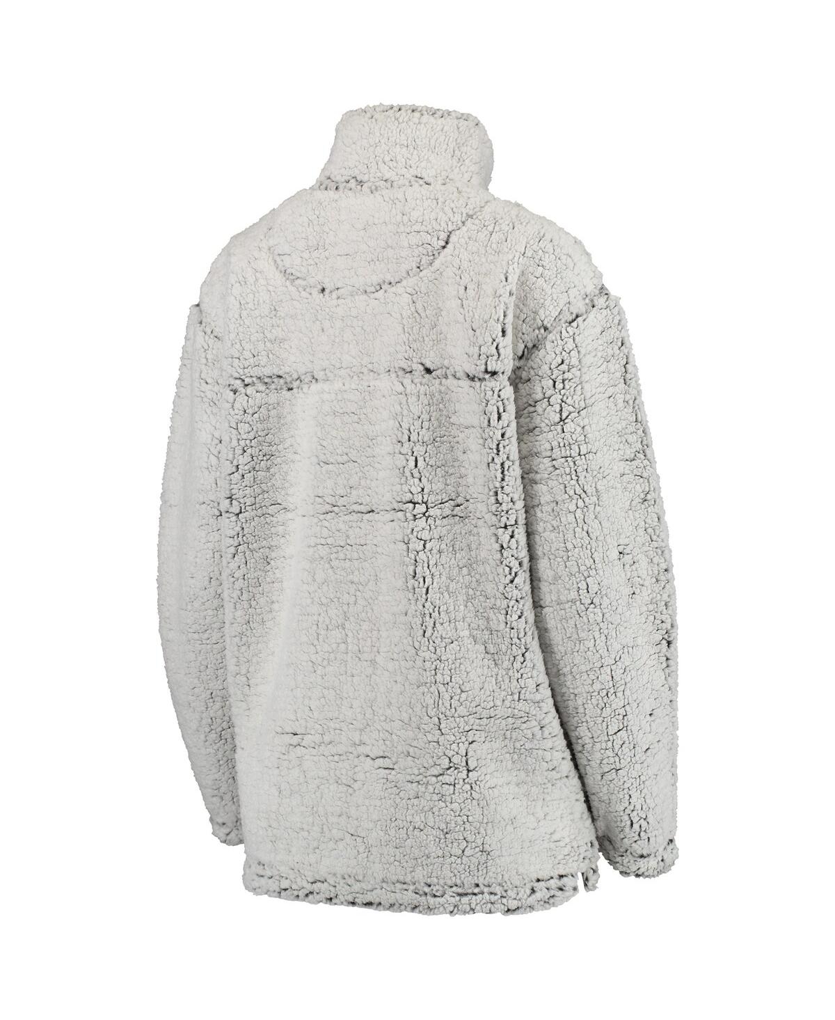 Women's Gray Green Bay Packers Sherpa Quarter-Zip Pullover Jacket