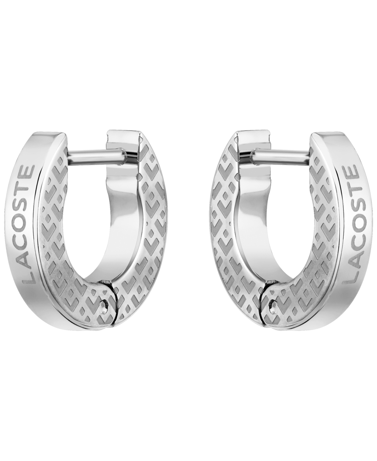 Lacoste Men's Stainless Steel Hoop Earrings In Silver