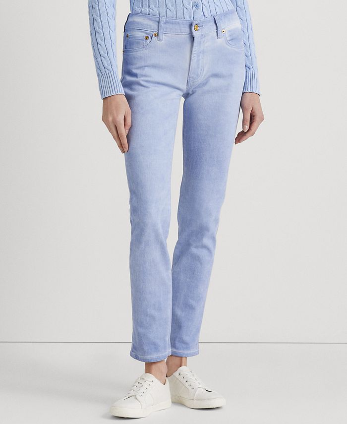 Lauren Ralph Lauren Petite Mid-Rise Straight Ankle Jeans - Macy's
