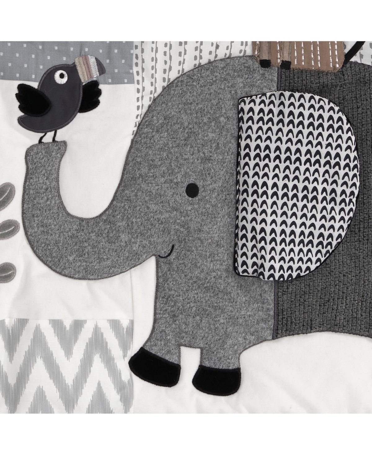 Lambs & Ivy Urban Jungle Animals Gray/Brown/White Nursery 4-Piece Baby Crib Bedding Set