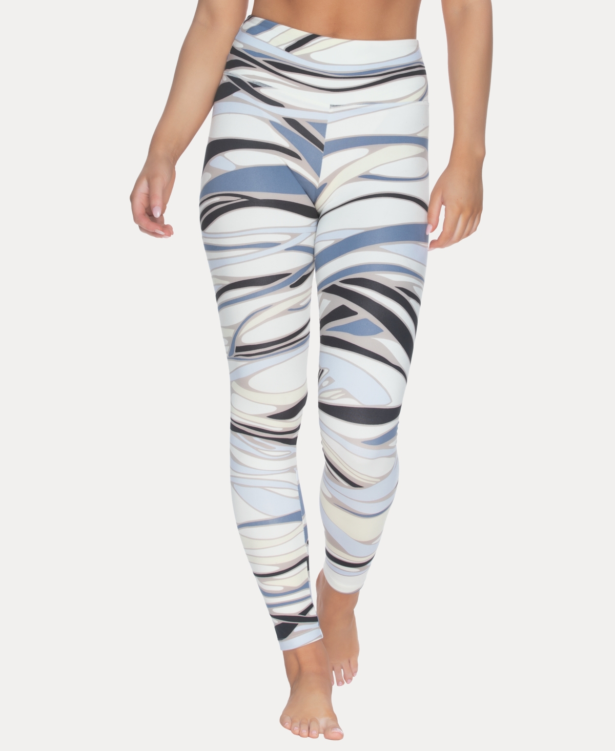 Women's Soft Sueded Mid-Rise Leggings - Water Color Floral