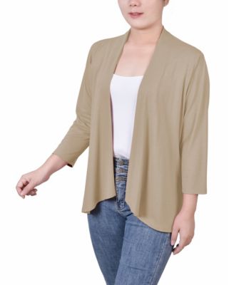 Women's Solid 3/4 Sleeve Cardigan