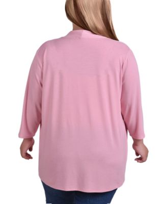 Plus Size Draped Open-Front Cardigan Sweater