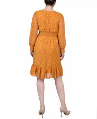 Women's Long Sleeve Smocked Waist Dress