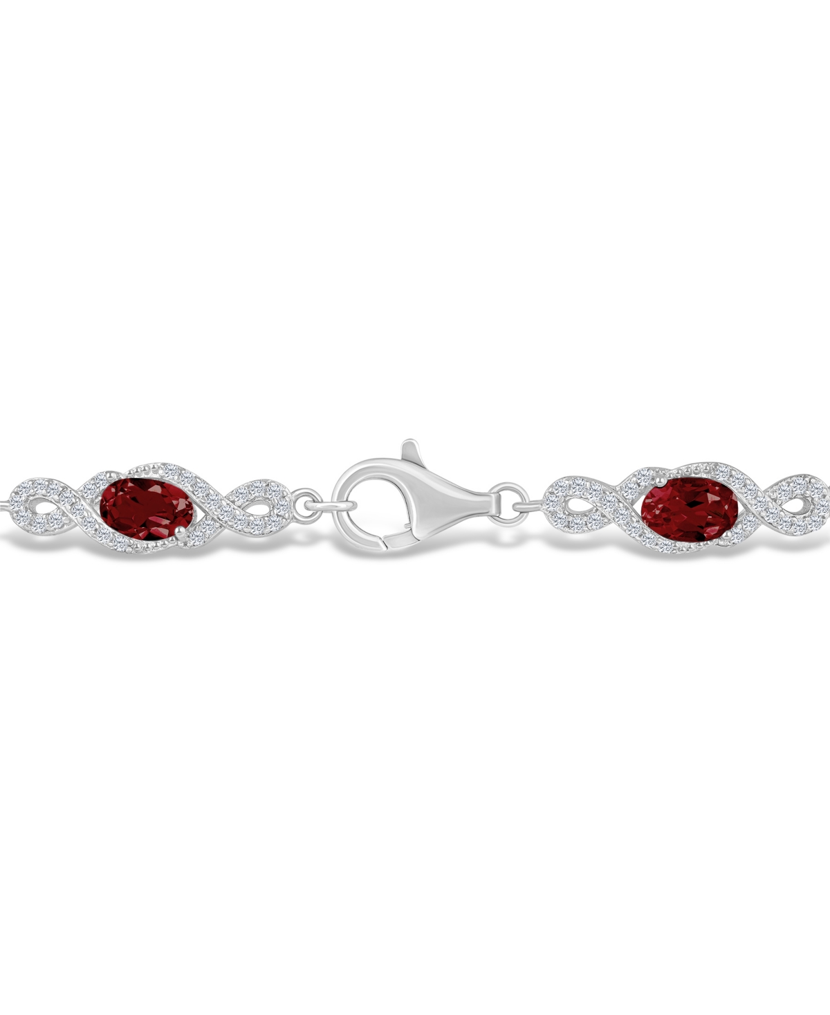 Macy'sand White Topaz Bracelet (4-5/8 ct. t.w and 2 ct. t.w) in Sterling Silver - Garnet