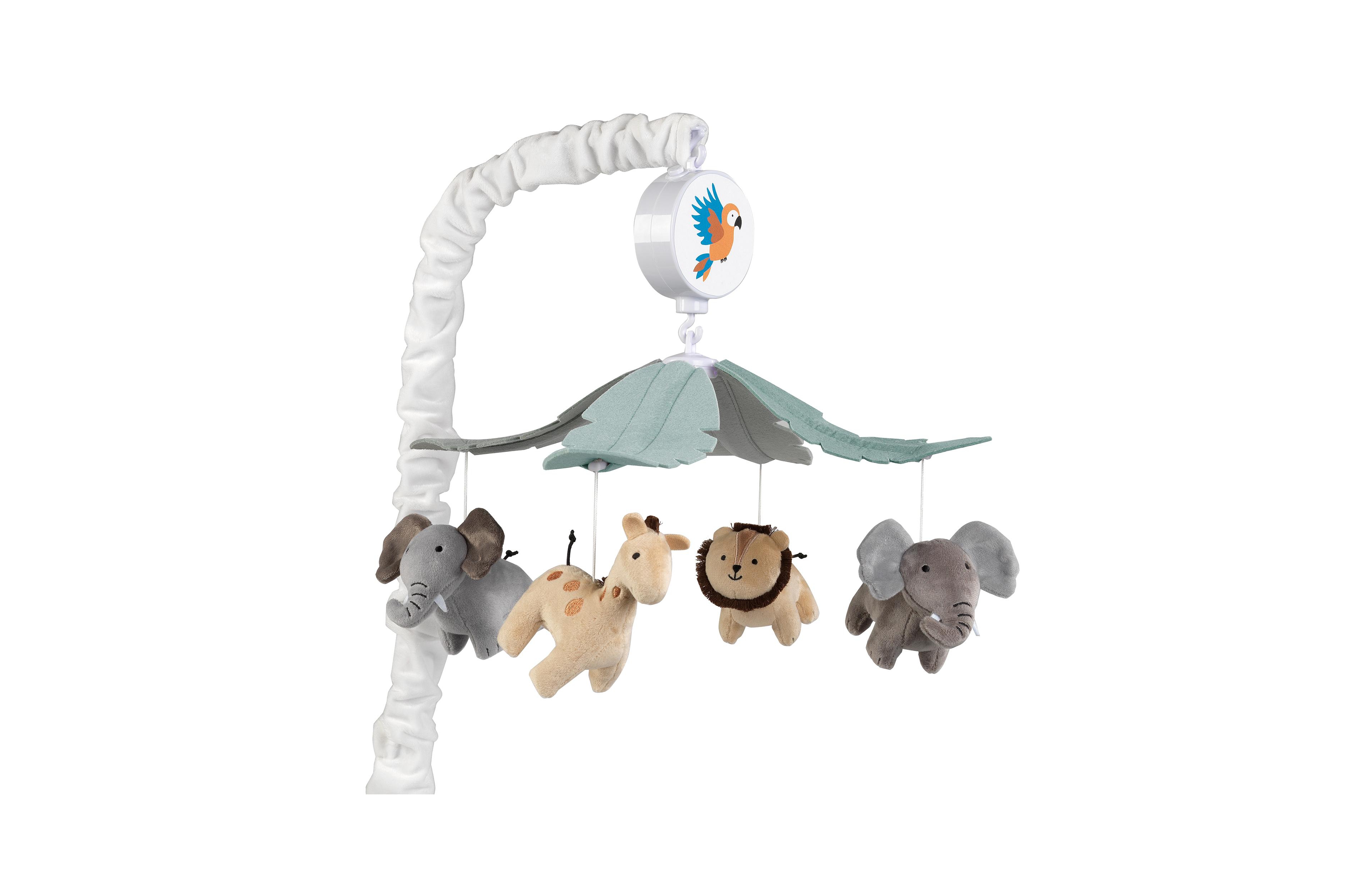 Lambs & Ivy Jungle Friends Musical Baby Crib Mobile Animals Soother Toy