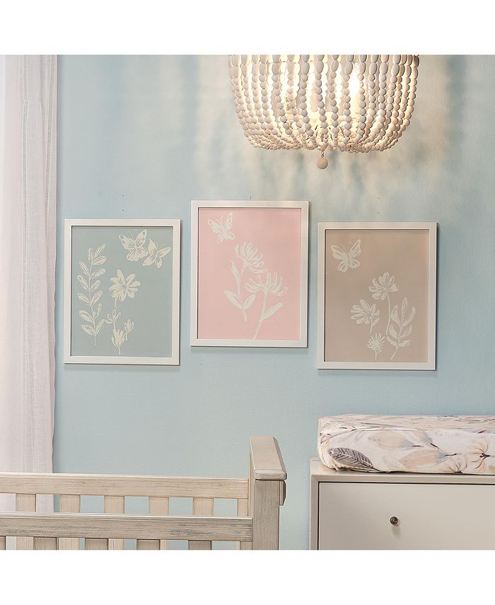 Lambs & Ivy Baby Blooms 3 Piece Floral Unframed Nursey/Child Wall Art