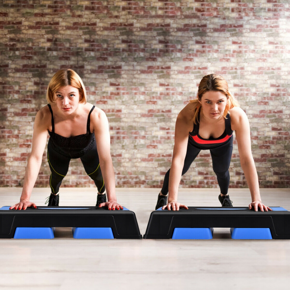 Aerobic Exercise Stepper Trainer W/Riser Adjustable Height