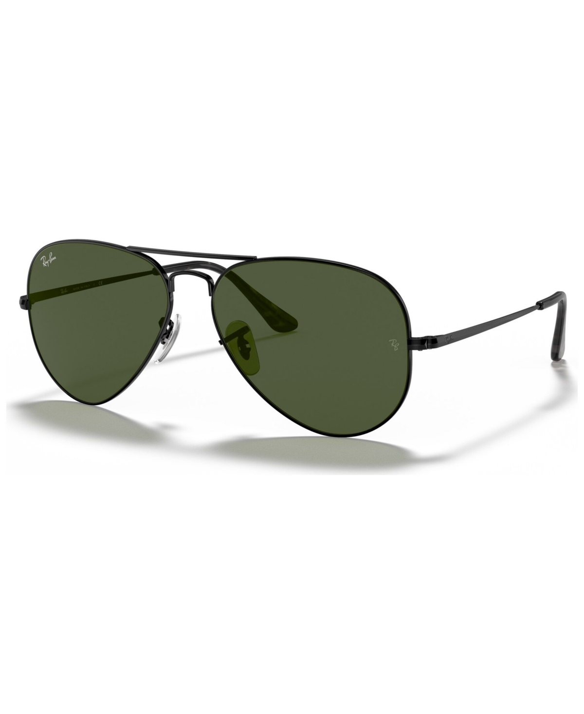 Shop Ray Ban Aviator Metal Ii Sunglasses, Rb3689 In Black,crystal Green