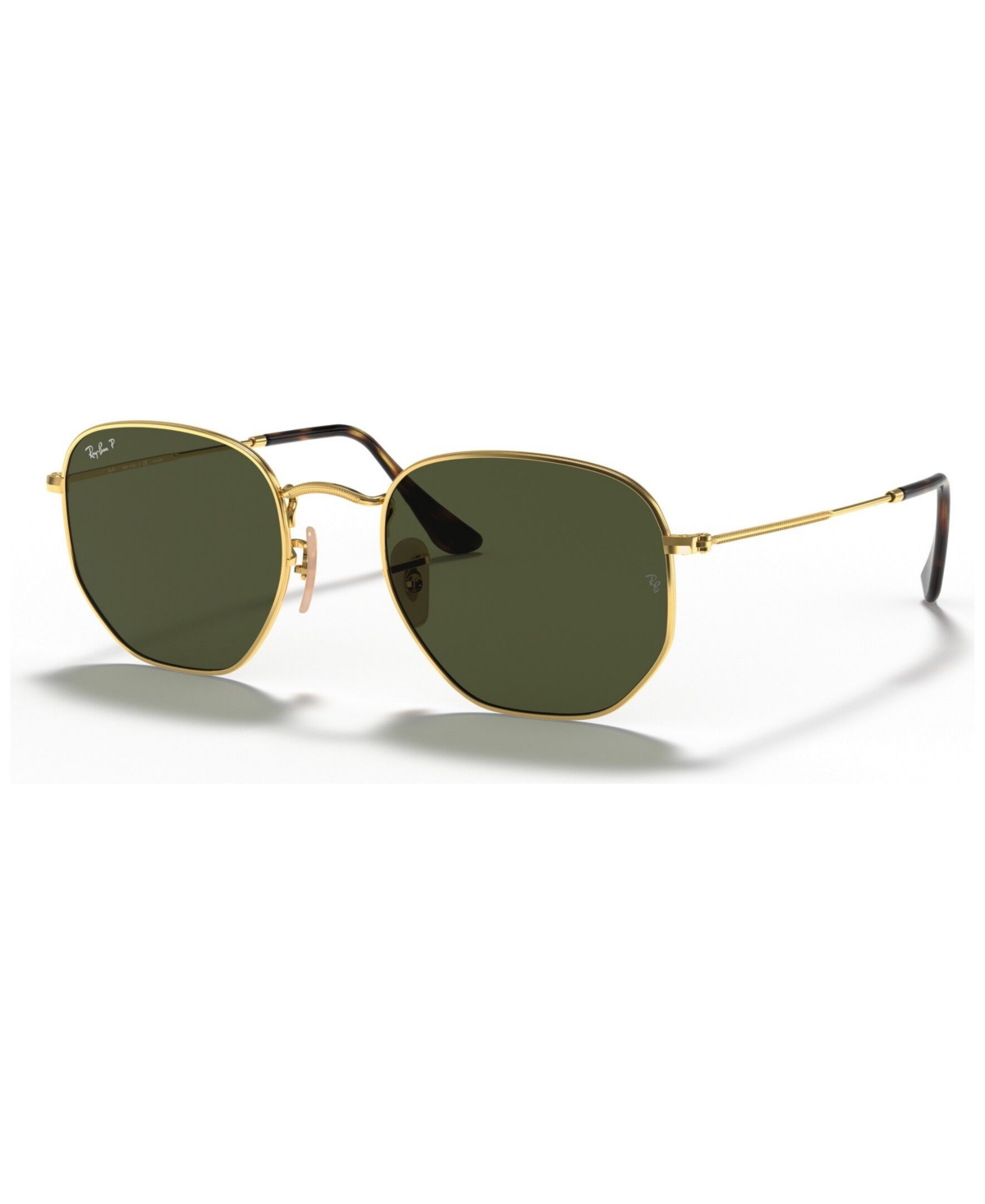 Ray Ban Unisex Polarized Sunglasses, Rb3548n Hexagonal Washed Evolve In Gold,green Polar