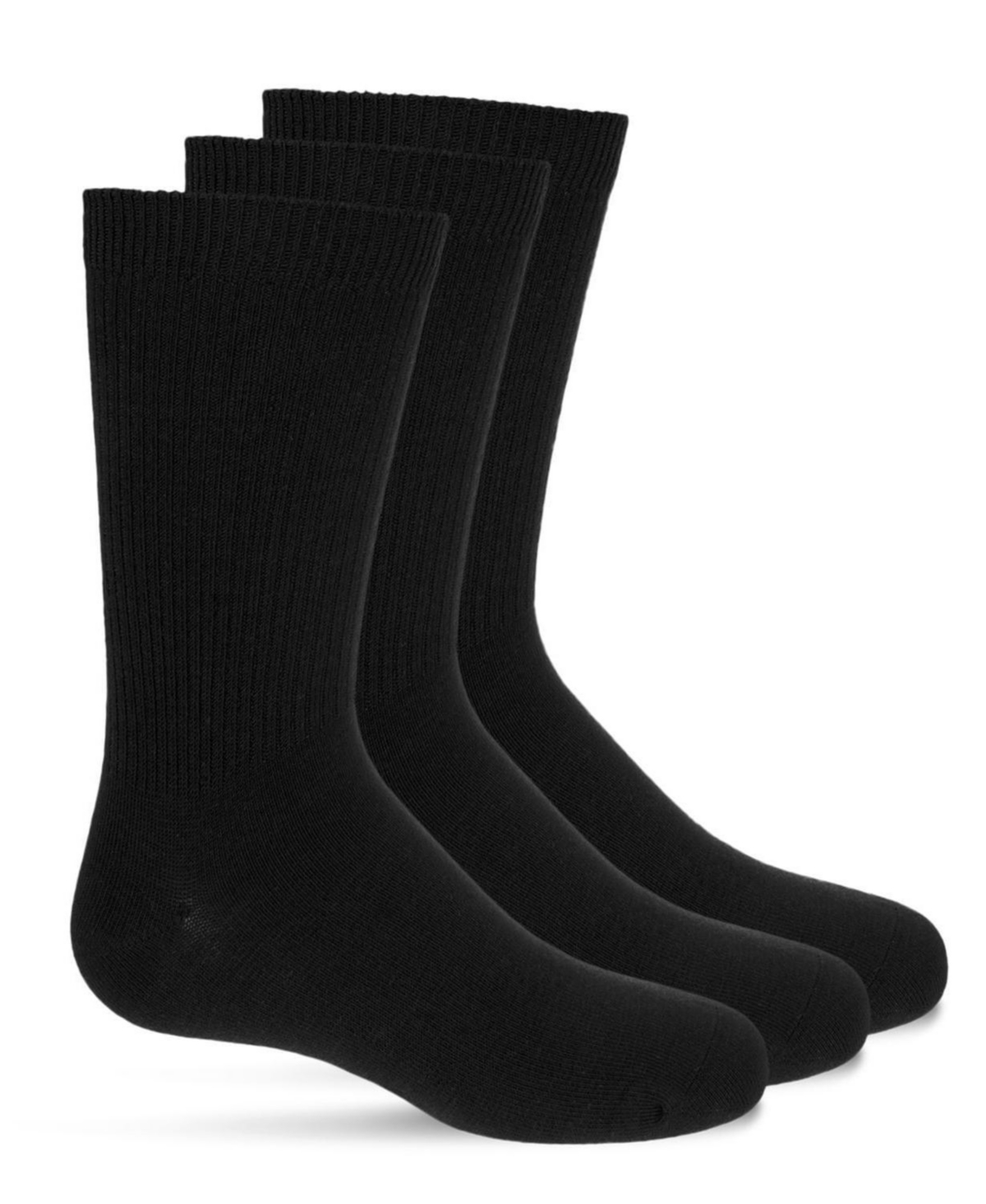 MeMoi Boys 3 Pairs Thin Ribbed Cotton Blend Crew Socks