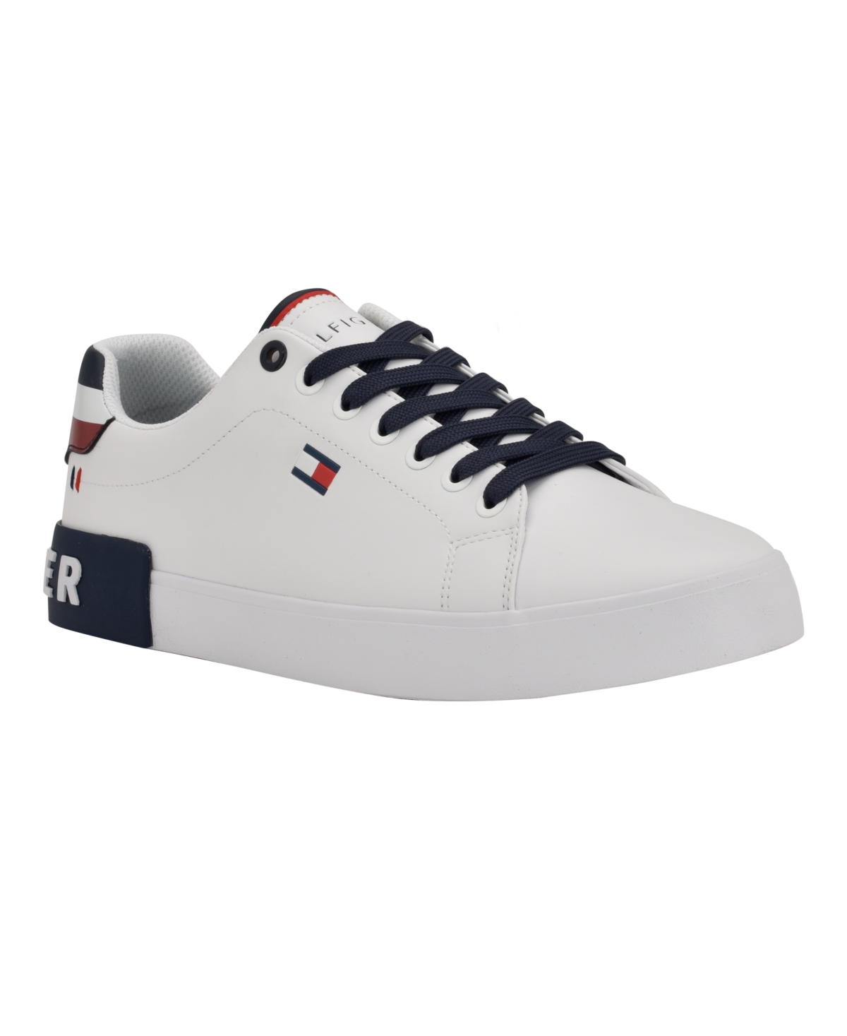 Tommy Hilfiger Men's Rezz Lace Up Low Top Sneakers In White,navy Multi
