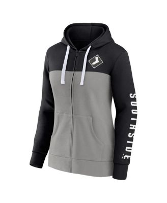 Women's Black, Gray Chicago White Sox Take The Field Colorblocked Hoodie Full-Zip Jacket