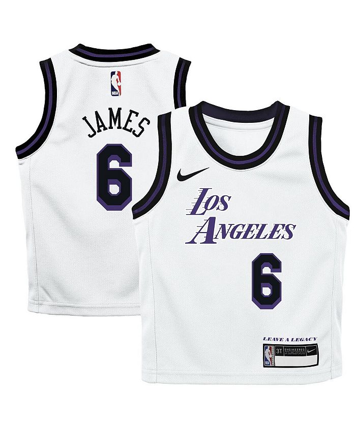 Nike Preschool Girls and Boys LeBron James White Los Angeles Lakers 2022/23 Replica Jersey