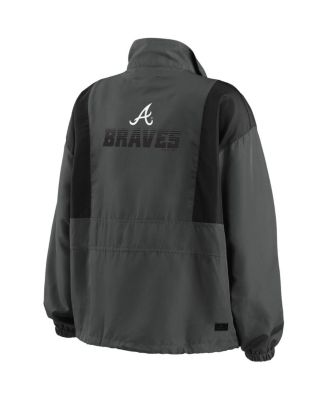 Women's Charcoal Atlanta Braves Packable Half-Zip Jacket
