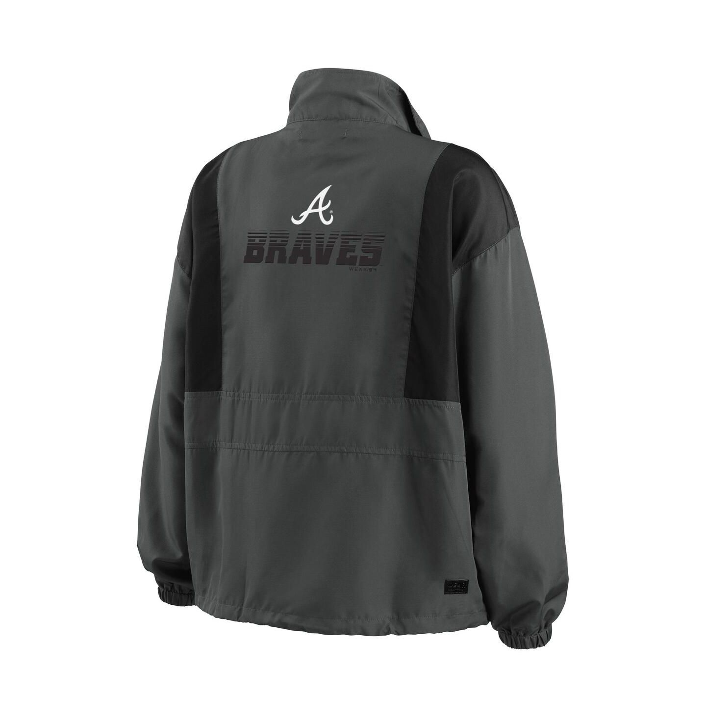 Женская куртка WEAR by Erin Andrews Charcoal Atlanta Braves Packable Half-Zip — фото 2