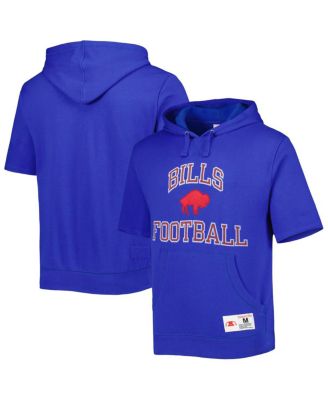Men's Royal Buffalo Bills Washed Short Sleeve Pullover Hoodie