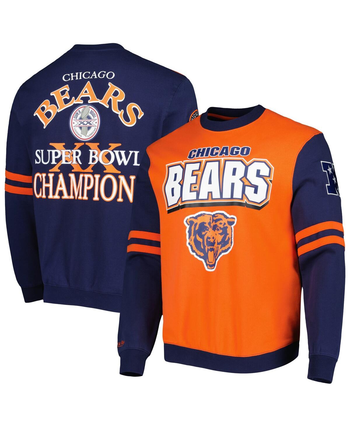 Mitchell & Ness Men's  Orange Chicago Bears All Over 2.0 Pullover Sweatshirt In Orange