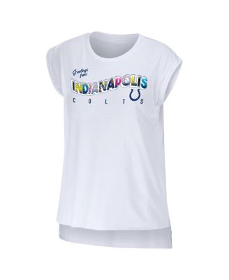 Women's White Indianapolis Colts Greetings From Muscle T-shirt