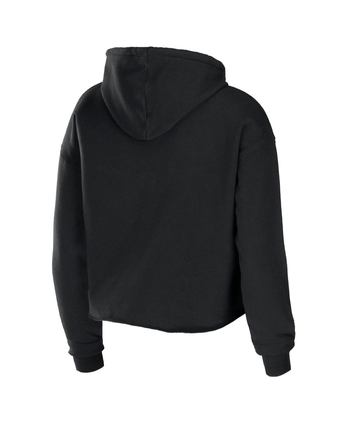 Wear By Erin Andrews Black Los Angeles Rams Cropped Sponge Fleece Pullover Hoodie In Black