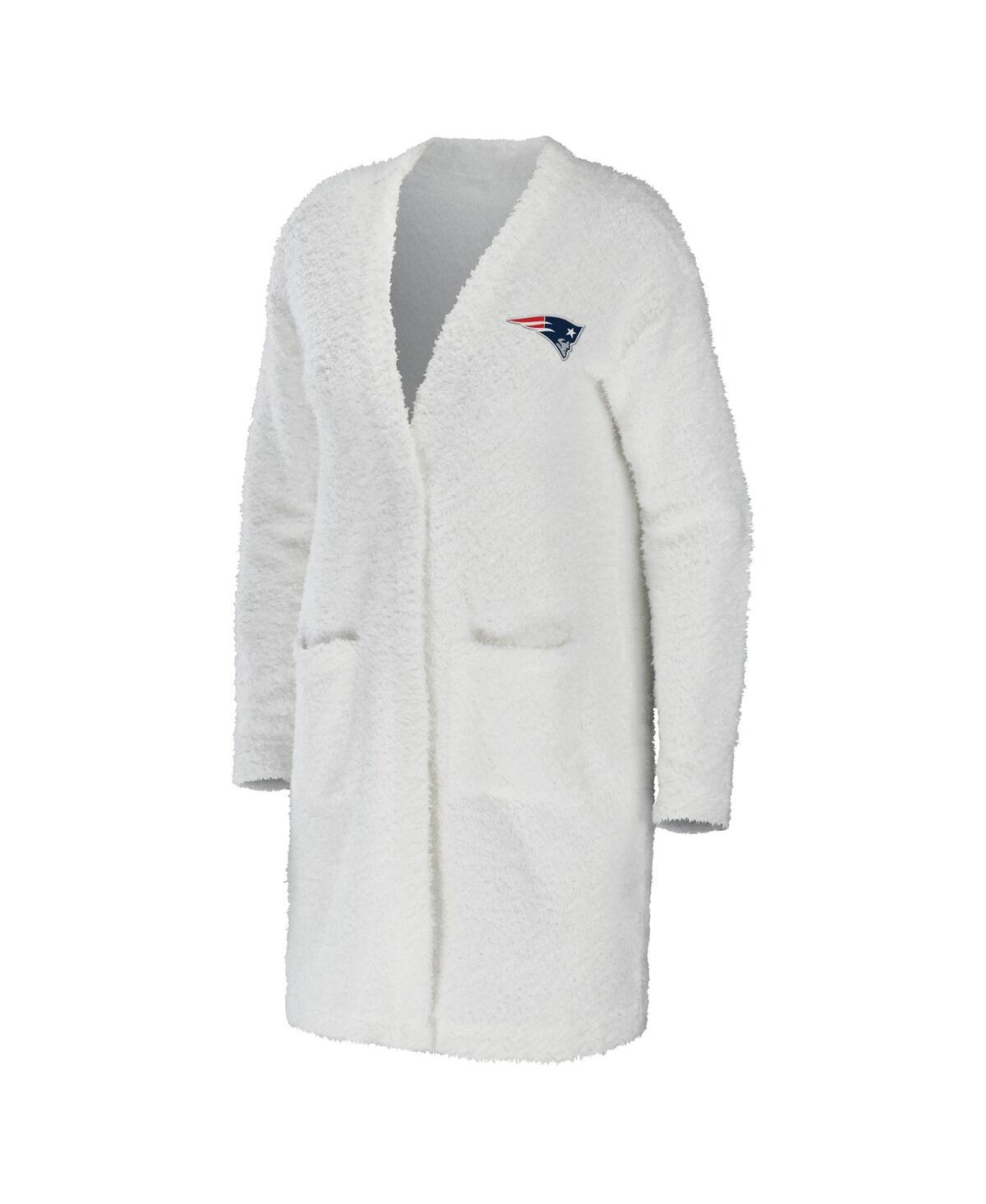 Shop Wear By Erin Andrews Women's  Cream New England Patriots Cozy Lounge Cardigan Sweater